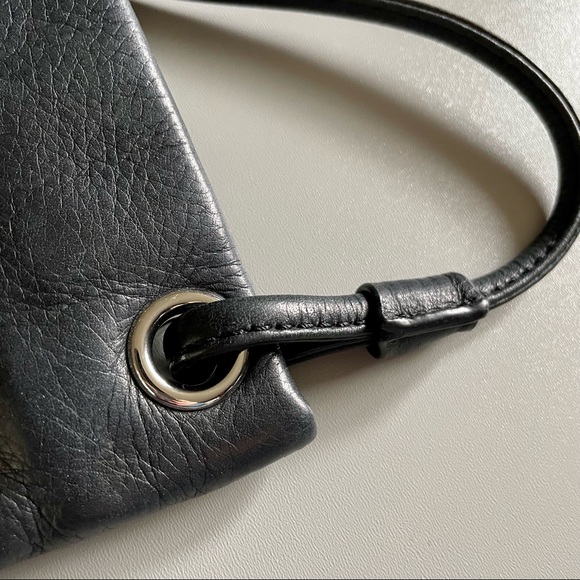 Margot Pebbled Black Leather Crossbody Bag Purse - Picture 10 of 12